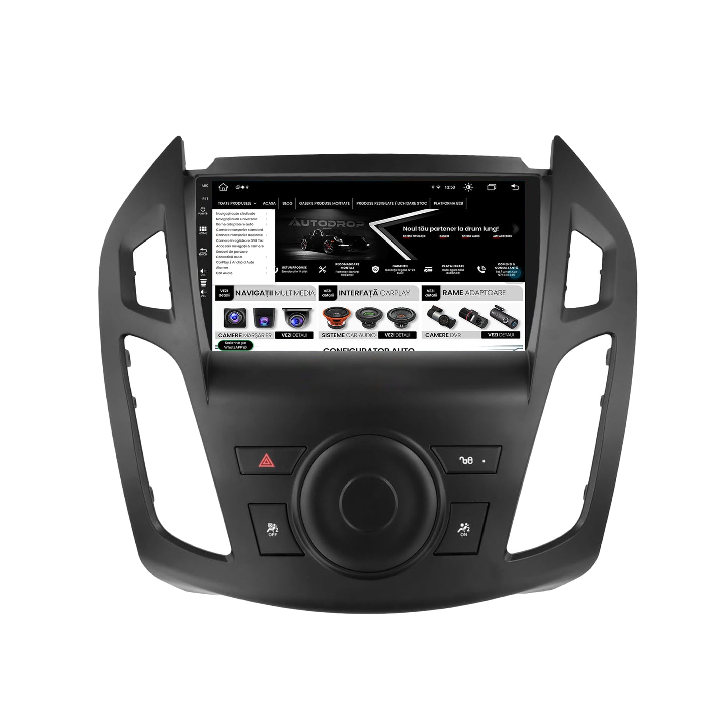 Navigatie Ford Transit (2015-2021), Android, Z-Octacore / 8GB RAM + 256GB ROM, 9 Inch - AD-BGZ9008+AD-BGRKIT111