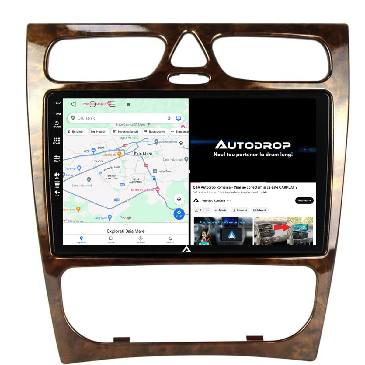 Navigatie Benz C Class (W203) (2002-2004), Android, E-Octacore / 2GB RAM + 32GB ROM, 9 Inch - AD-BGE9002+AD-BGRKIT416V3