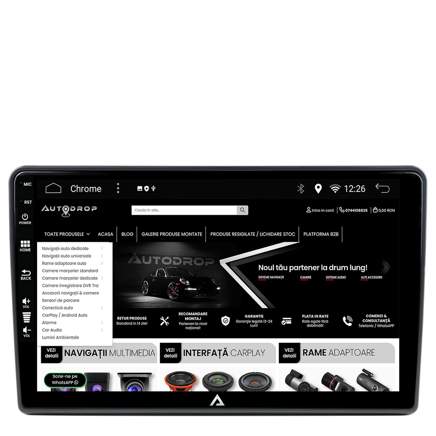 Navigatie Ford Transit 2019+, Android, A-Octacore / 4GB RAM + 64GB ROM, 10.1 Inch - AD-BGA10004+AD-BGRKIT121