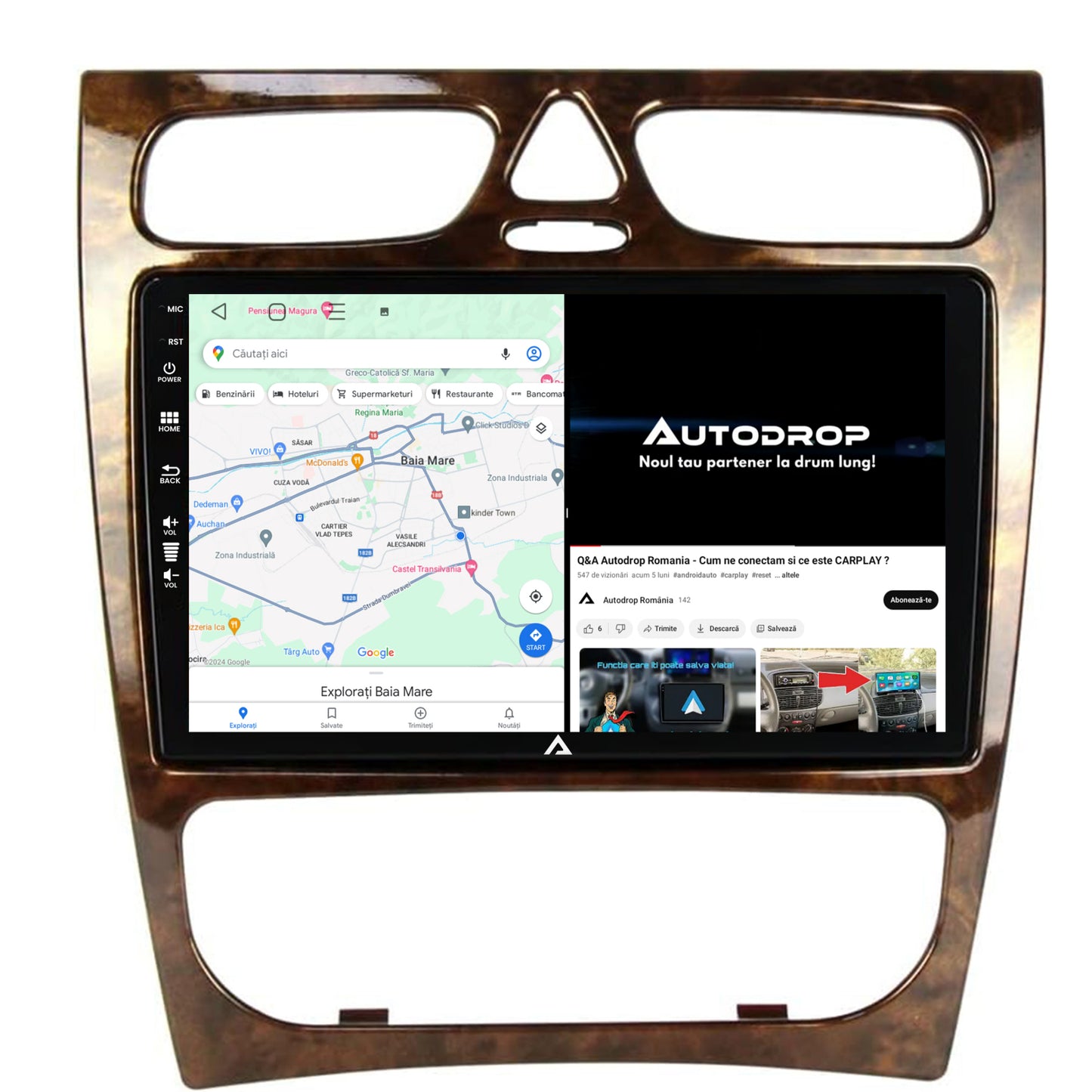 Navigatie Benz C Class (W203) (2002-2004), Android, A-Octacore / 4GB RAM + 64GB ROM, 9 Inch - AD-BGA9004+AD-BGRKIT416V3
