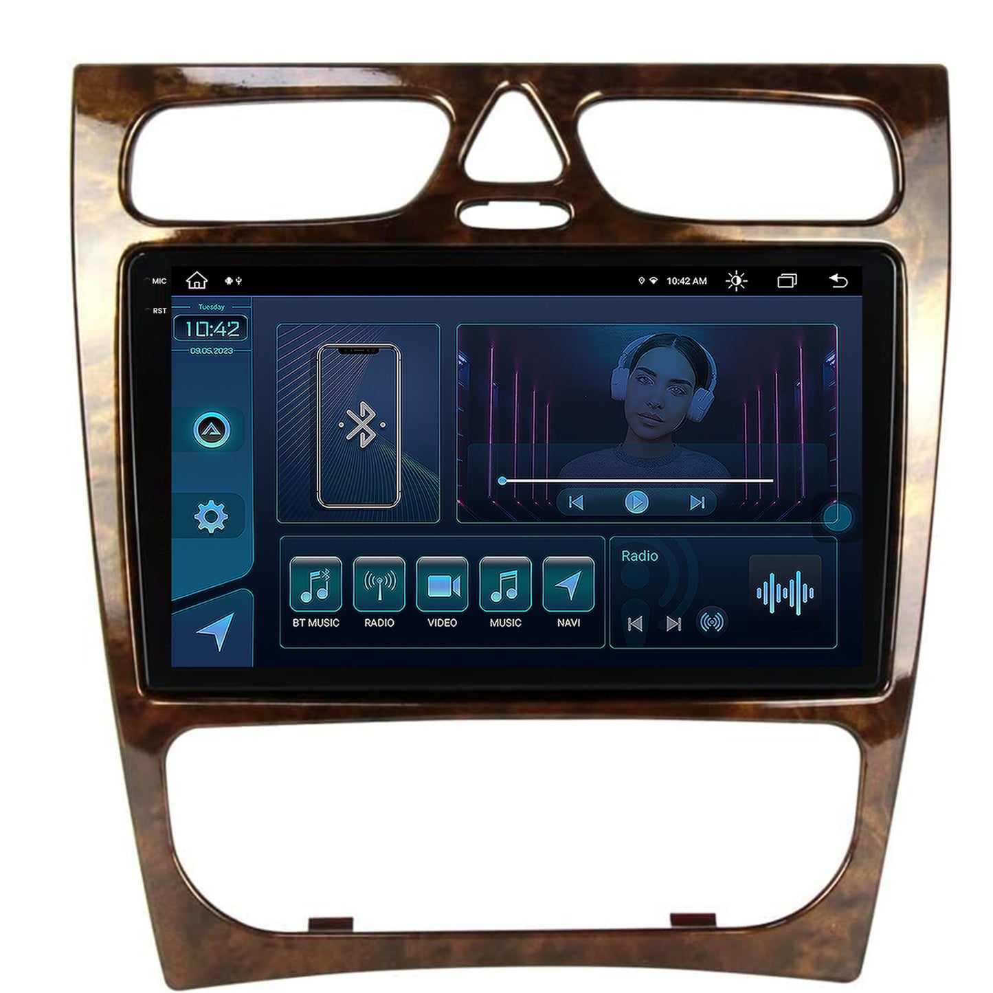 Navigatie Benz C Class (W203) (2002-2004), Android, X-Octacore / 8GB RAM + 256GB ROM, 9.5 Inch - AD-BGX9008+AD-BGRKIT416V3