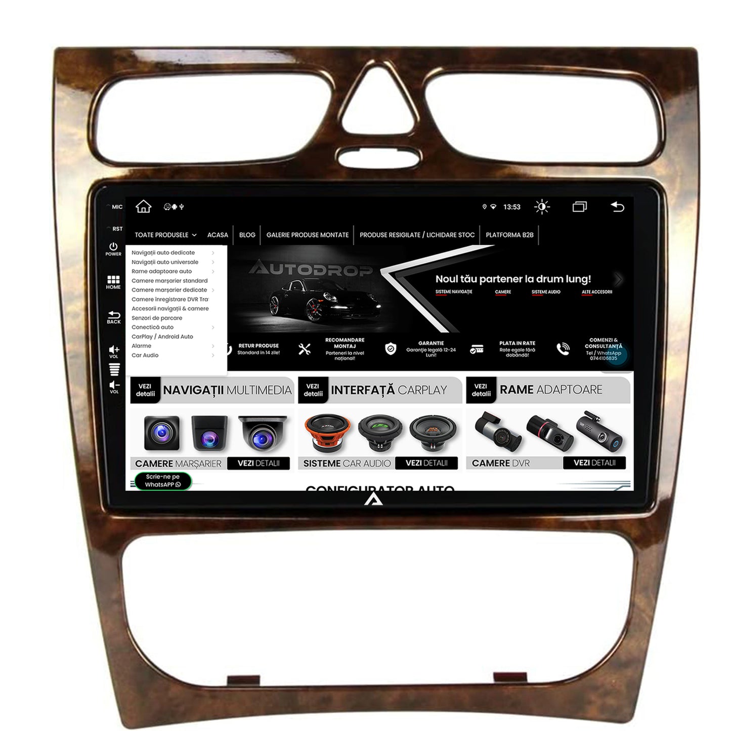 Navigatie Benz C Class (W203) (2002-2004), Android, Z-Octacore / 8GB RAM + 256GB ROM, 9 Inch - AD-BGZ9008+AD-BGRKIT416V3