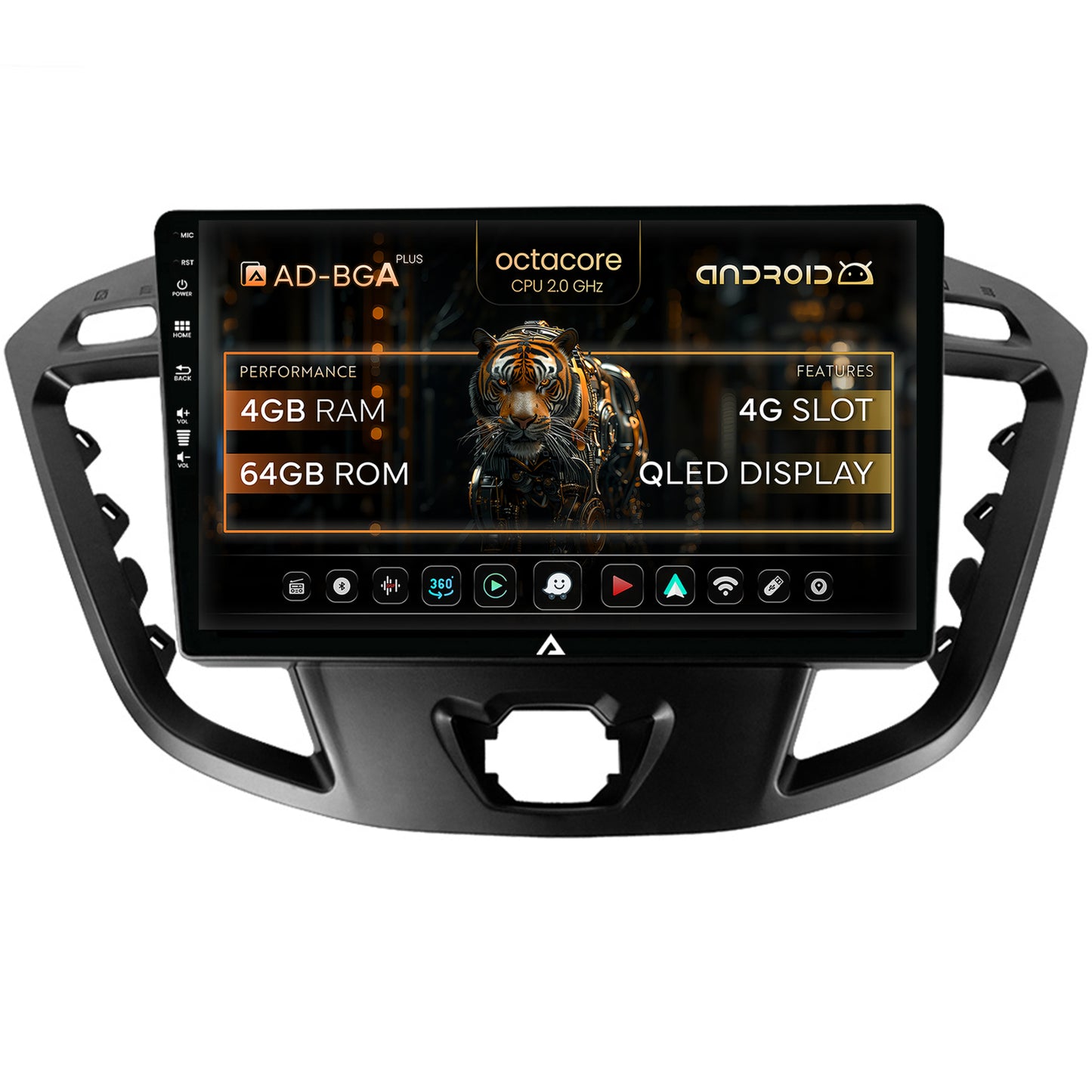 Navigatie Ford Transit / Tourneo (2012-2020), Android, A-Octacore / 4GB RAM + 64GB ROM, 9 Inch - AD-BGA9004+AD-BGRKIT123