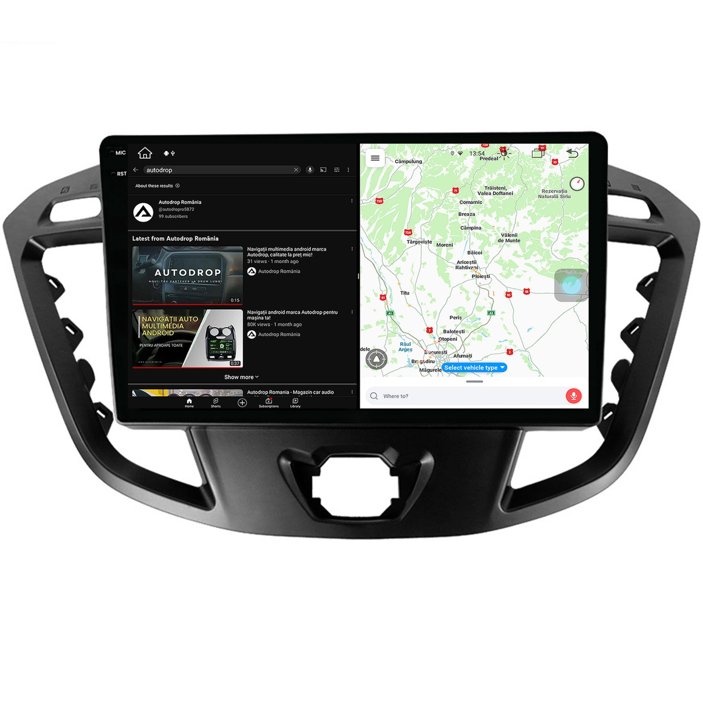 Navigatie Ford Transit / Tourneo (2012-2020), Android, V-Octacore / 4GB RAM + 64GB ROM, 9.5 Inch - AD-BGV9004+AD-BGRKIT123