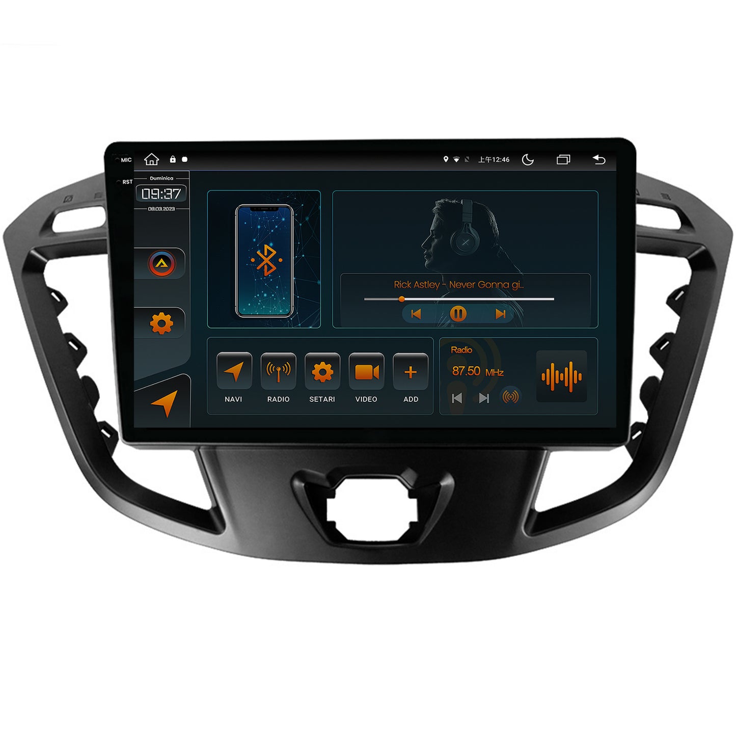 Navigatie Ford Transit / Tourneo (2012-2020), Android, V-Octacore / 4GB RAM + 64GB ROM, 9.5 Inch - AD-BGV9004+AD-BGRKIT123