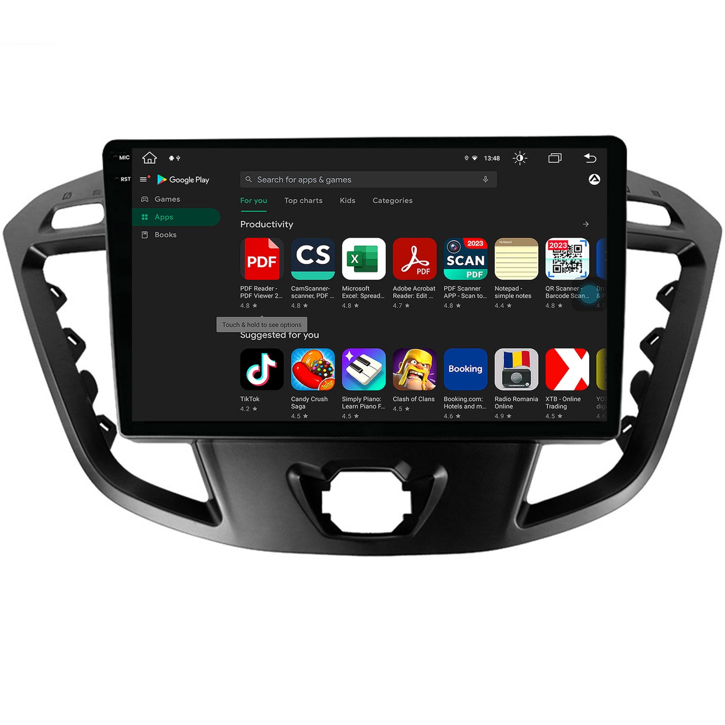 Navigatie Ford Transit / Tourneo (2012-2020), Android, X-Octacore / 8GB RAM + 256GB ROM, 9.5 Inch - AD-BGX9008+AD-BGRKIT123