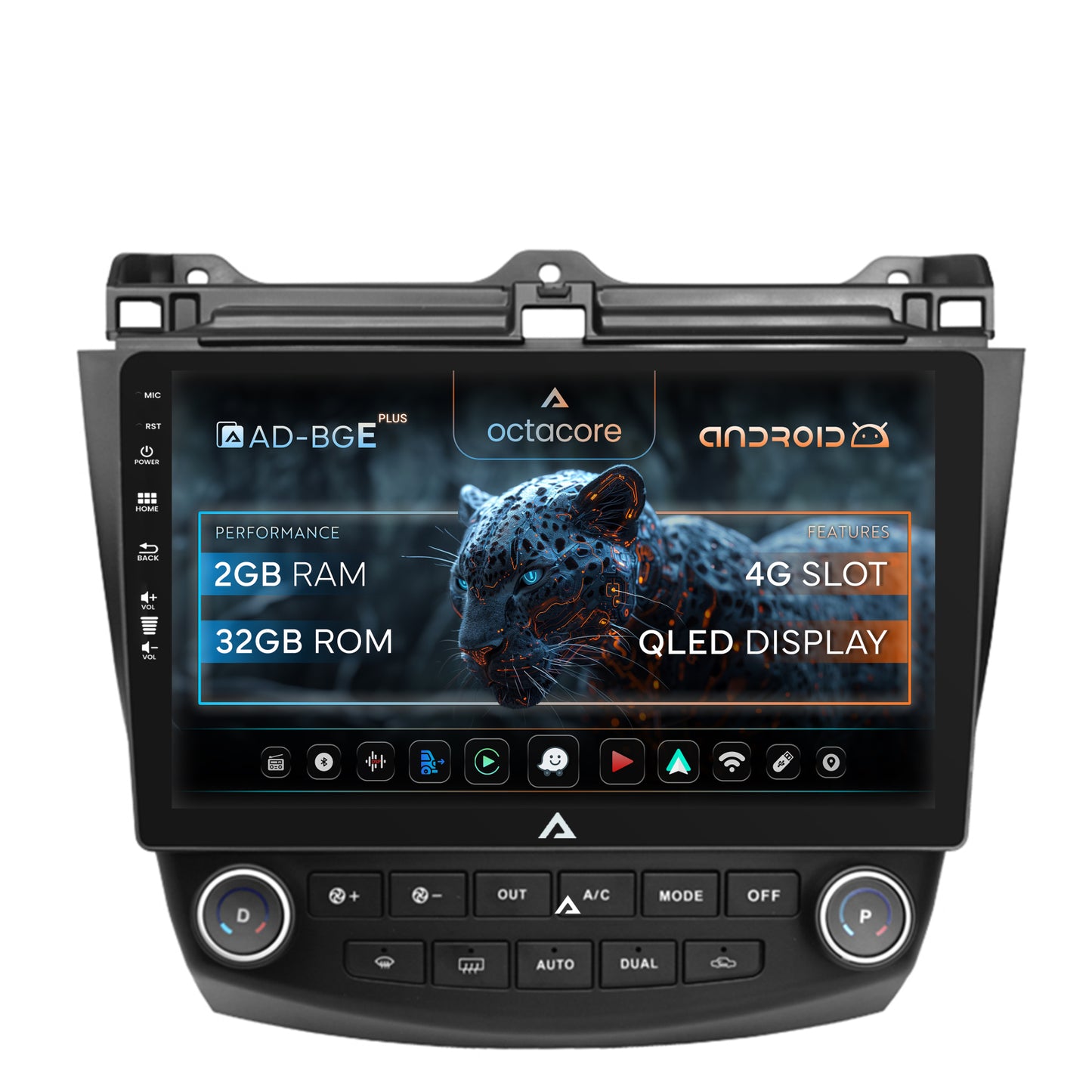 Navigatie Honda Accord 7 (2005-2008), Android, E-Octacore / 2GB RAM + 32GB ROM, 10.1 Inch - AD-BGE10002+AD-BGRKIT012