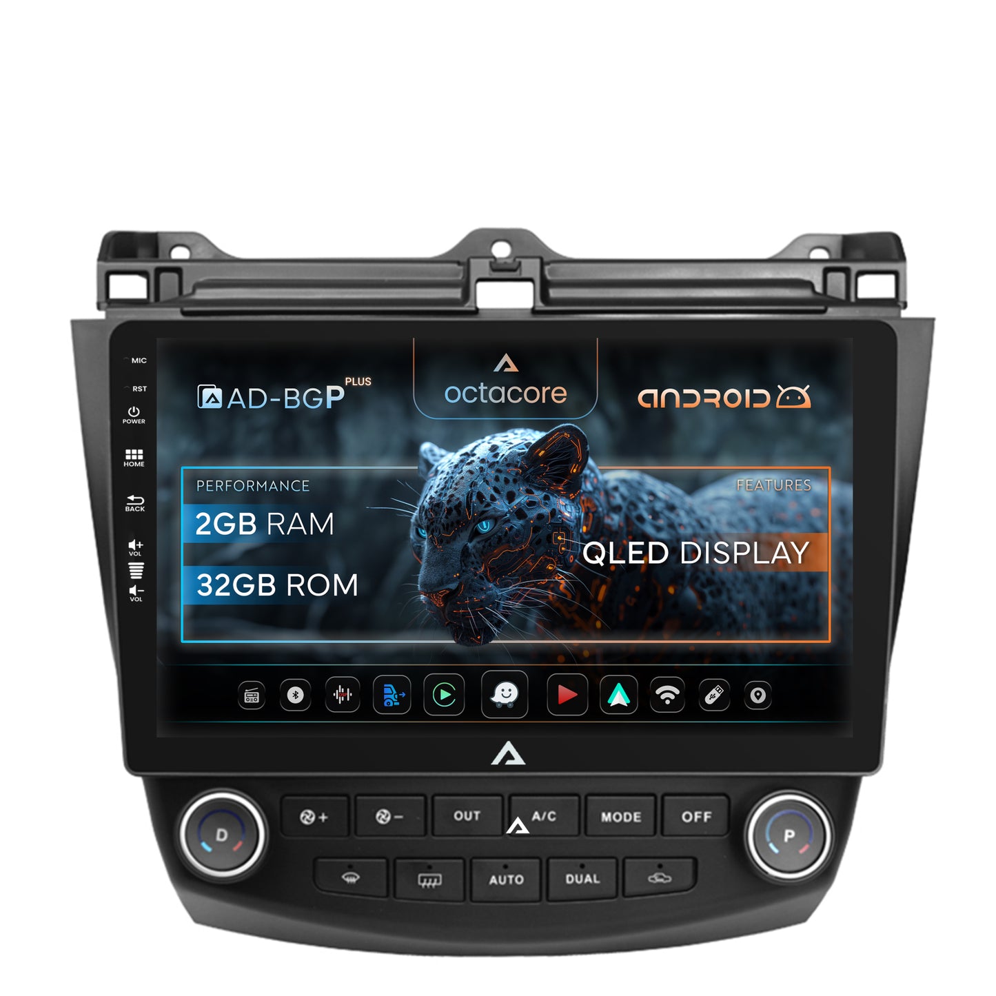 Navigatie Honda Accord 7 (2005-2008), Android, P-Octacore / 2GB RAM + 32GB ROM, 10.1 Inch - AD-BGP10002+AD-BGRKIT012