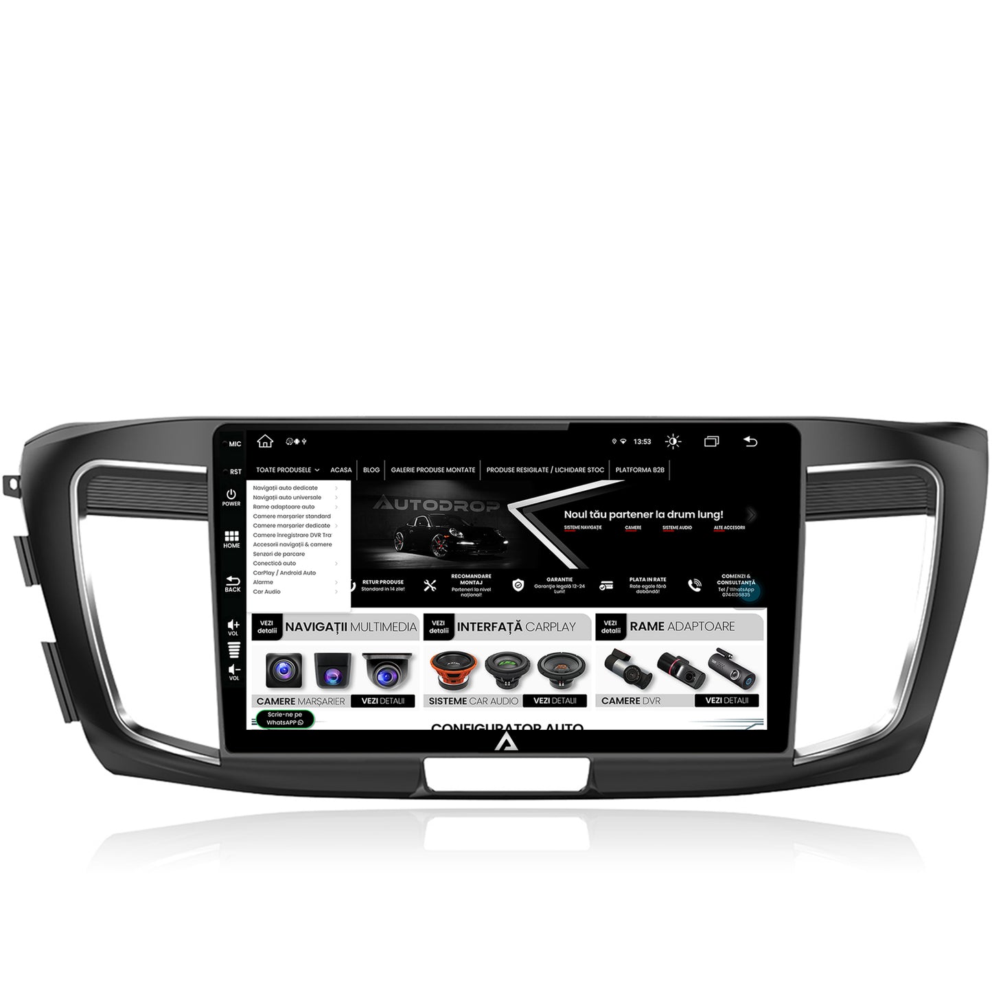 Navigatie Honda Accord 9 (2013-2017), Android, Z-Octacore / 8GB RAM + 256GB ROM, 10.1 Inch - AD-BGZ10008+AD-BGRKIT002