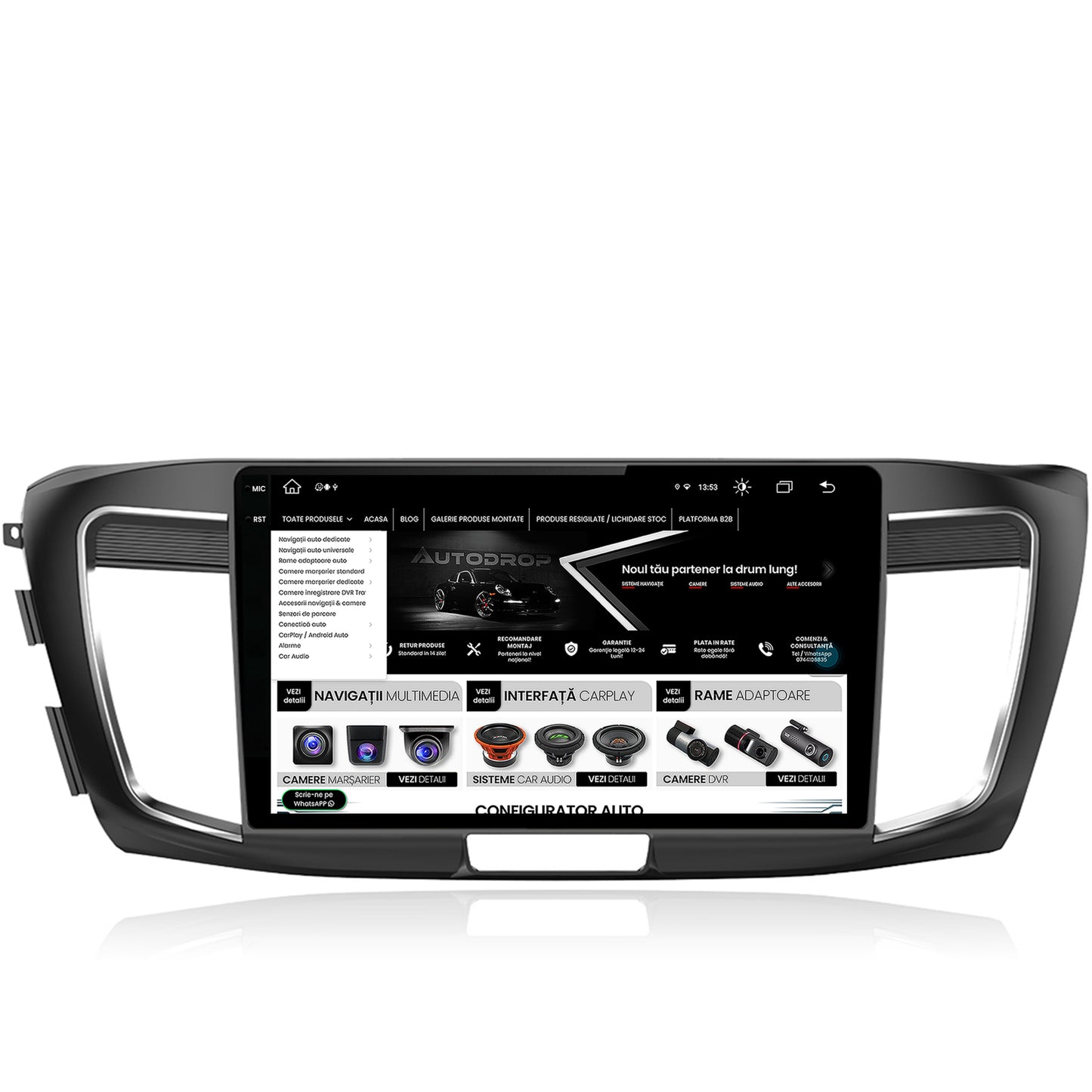 Navigatie Honda Accord 9 (2013-2017), Android, X-Octacore / 8GB RAM + 256GB ROM, 10.36 Inch - AD-BGX10008+AD-BGRKIT002