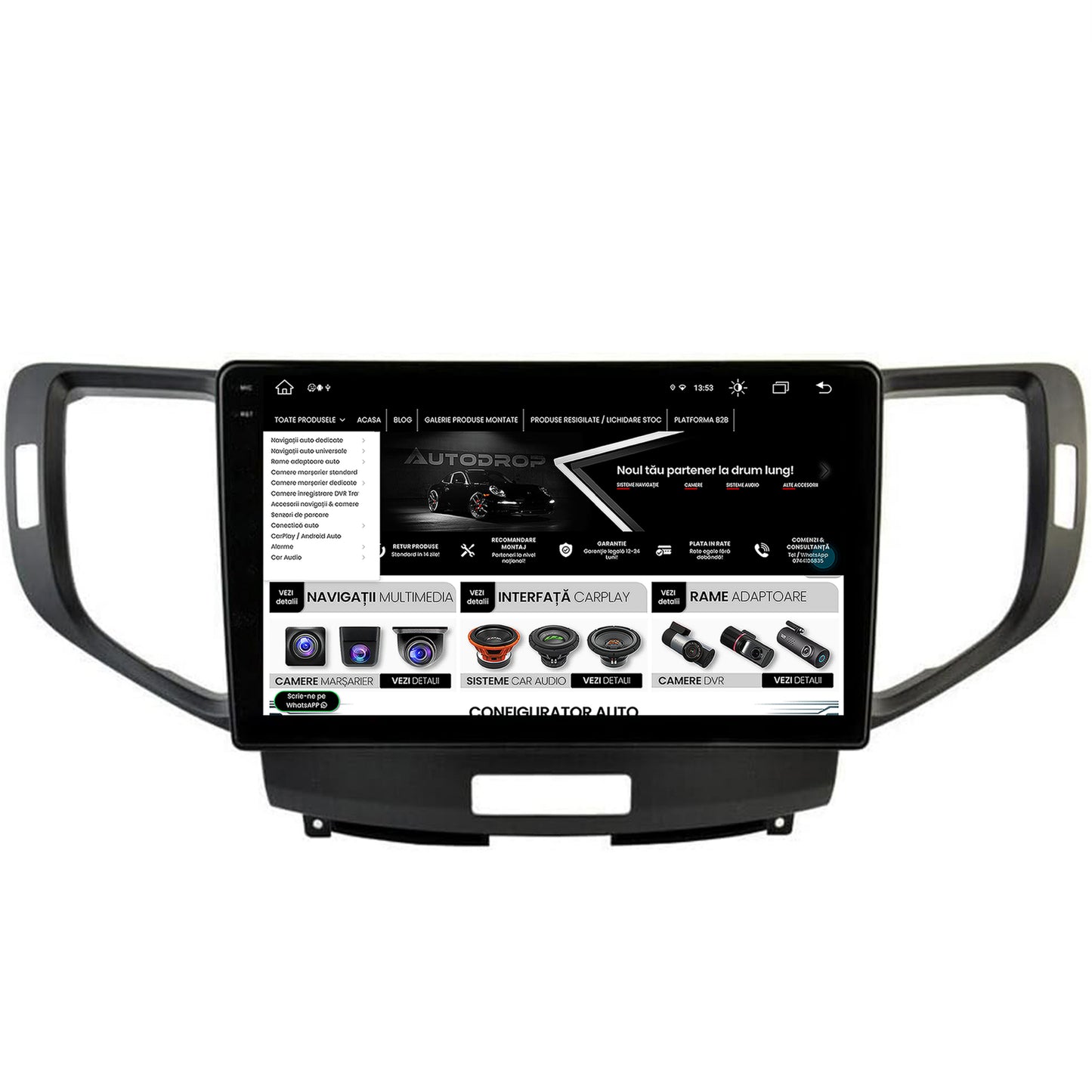 Navigatie Honda Accord VIII (2008-2012), Android, X-Octacore / 8GB RAM + 256GB ROM, 10.36 Inch - AD-BGX10008+AD-BGRKIT005V2