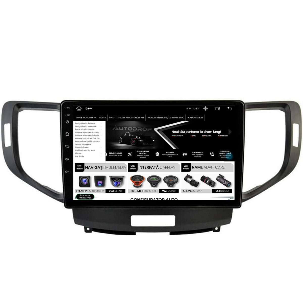 Navigatie Honda Accord VIII (2008-2012), Android, Z-Octacore / 8GB RAM + 256GB ROM, 10.1 Inch - AD-BGZ10008+AD-BGRKIT005V2