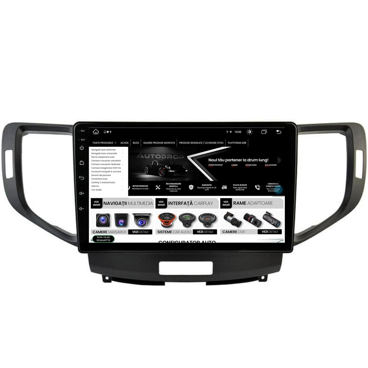 Navigatie Honda Accord VIII (2008-2012), Android, Z-Octacore / 8GB RAM + 256GB ROM, 10.1 Inch - AD-BGZ10008+AD-BGRKIT005V2