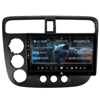 Navigatie Honda Civic (1998-2005), Android, E-Octacore / 2GB RAM + 32GB ROM, 9 Inch - AD-BGE9002+AD-BGRKIT018