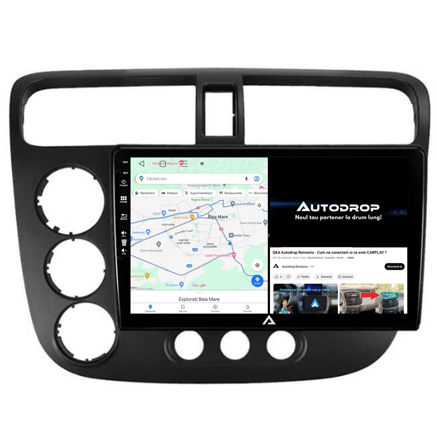 Navigatie Honda Civic (1998-2005), Android, P-Octacore / 2GB RAM + 32GB ROM, 9 Inch - AD-BGP9002+AD-BGRKIT018