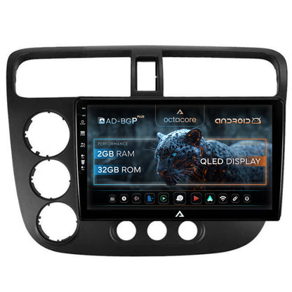 Navigatie Honda Civic (1998-2005), Android, P-Octacore / 2GB RAM + 32GB ROM, 9 Inch - AD-BGP9002+AD-BGRKIT018
