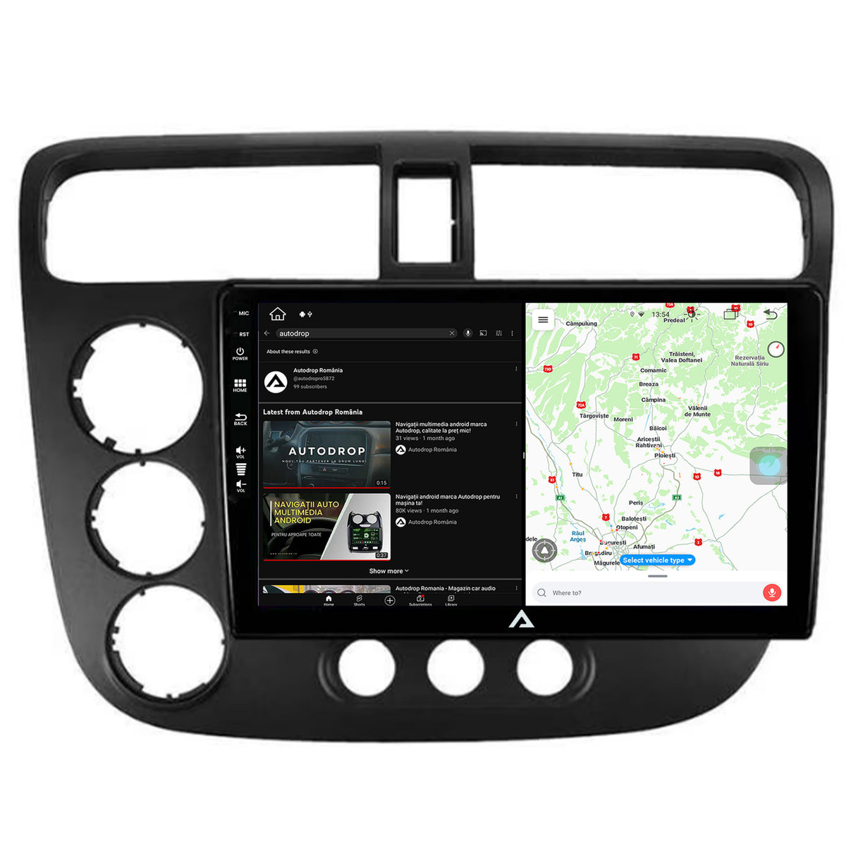 Navigatie Honda Civic (1998-2005), Android, Z-Octacore / 8GB RAM + 256GB ROM, 9 Inch - AD-BGZ9008+AD-BGRKIT018