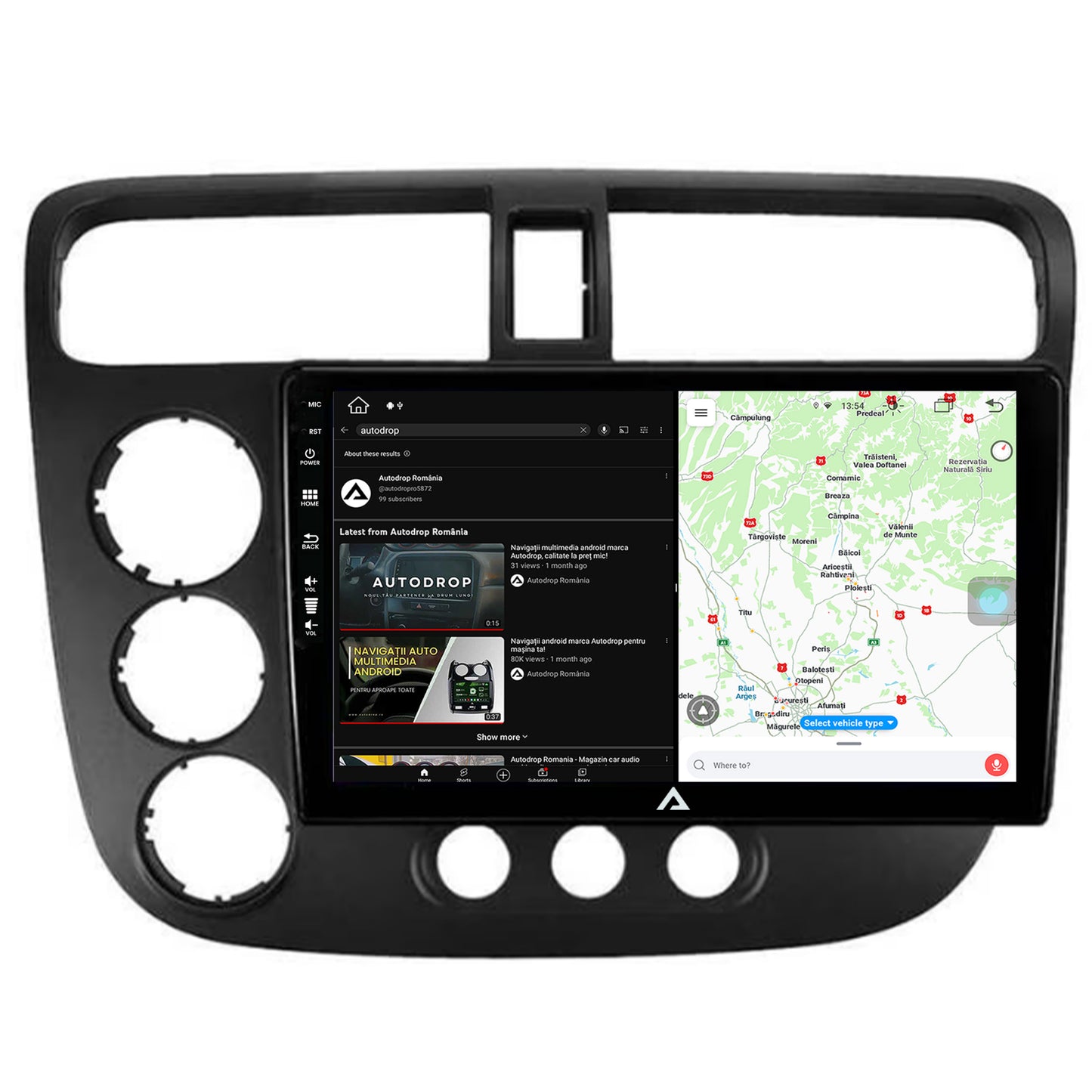 Navigatie Honda Civic (1998-2005), Android, Z-Octacore / 8GB RAM + 256GB ROM, 9 Inch - AD-BGZ9008+AD-BGRKIT018