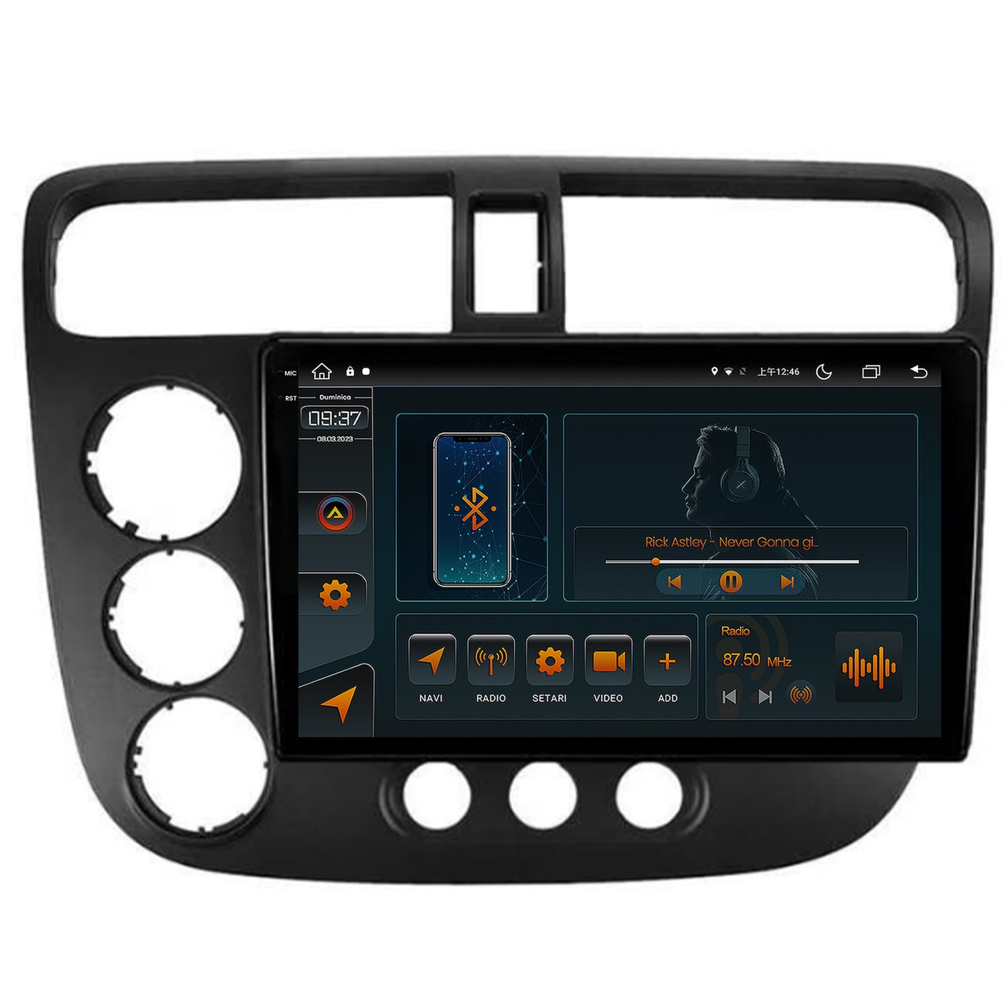 Navigatie Honda Civic (1998-2005), Android, V-Octacore / 4GB RAM + 64GB ROM, 9.5 Inch - AD-BGV9004+AD-BGRKIT018