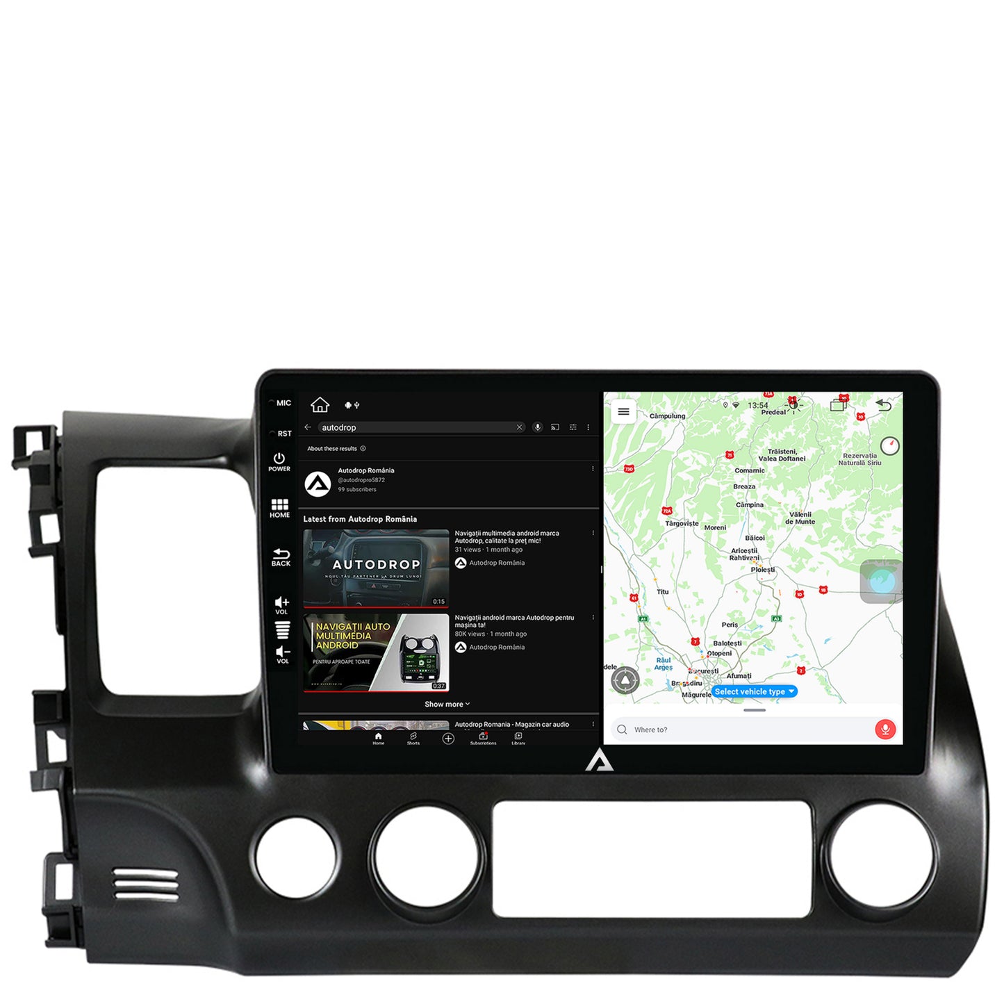 Navigatie Honda Civic (2005-2012), Android, Z-Octacore / 8GB RAM + 256GB ROM, 10.1 Inch - AD-BGZ10008+AD-BGRKIT008