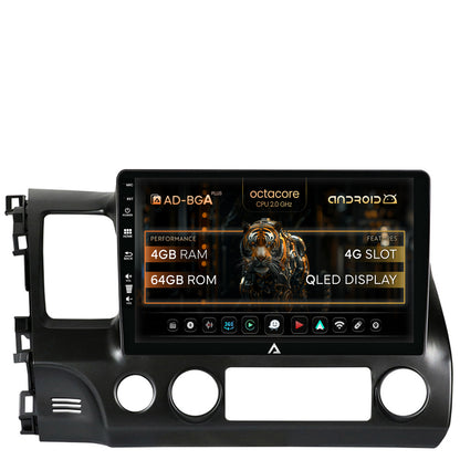 Navigatie Honda Civic (2005-2012), Android, A-Octacore / 4GB RAM + 64GB ROM, 10.1 Inch - AD-BGA10004+AD-BGRKIT008