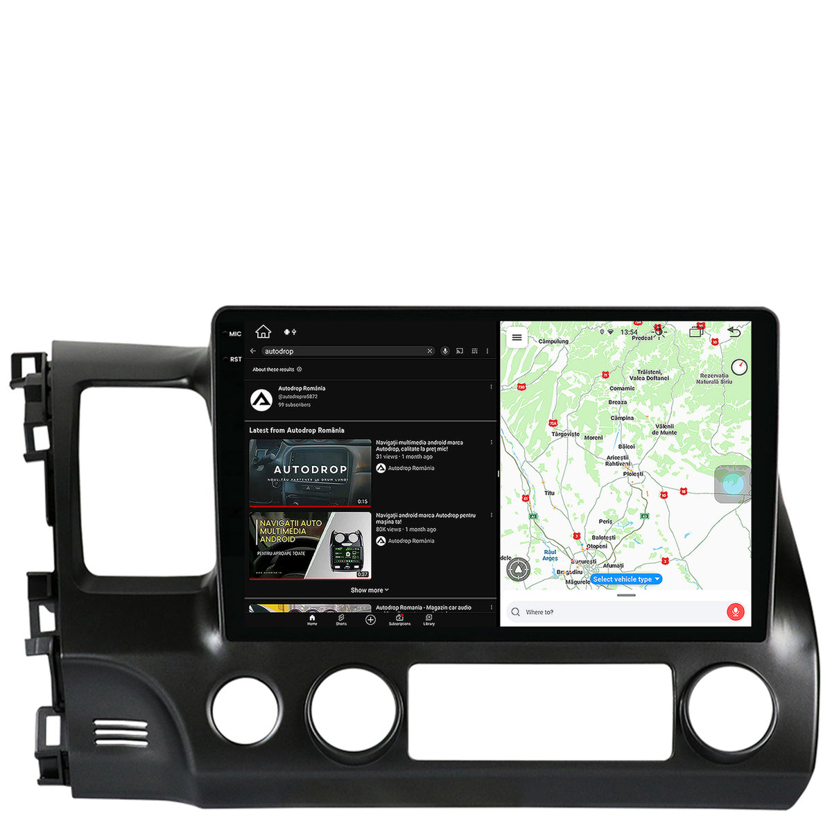 Navigatie Honda Civic (2005-2012), Android, X-Octacore / 8GB RAM + 256GB ROM, 10.36 Inch - AD-BGX10008+AD-BGRKIT008