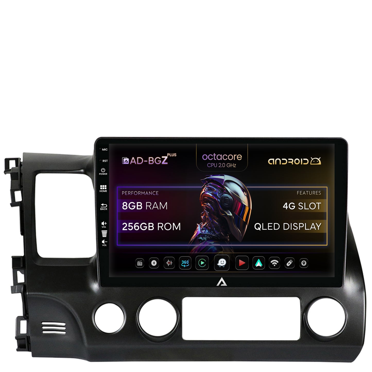 Navigatie Honda Civic (2005-2012), Android, Z-Octacore / 8GB RAM + 256GB ROM, 10.1 Inch - AD-BGZ10008+AD-BGRKIT008