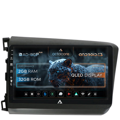 Navigatie Honda Civic (2012-2015), Android, P-Octacore / 2GB RAM + 32GB ROM, 9 Inch - AD-BGP9002+AD-BGRKIT007