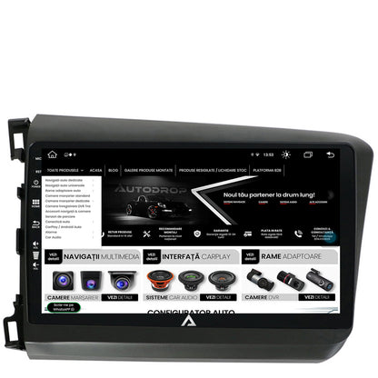 Navigatie Honda Civic (2012-2015), Android, Z-Octacore / 8GB RAM + 256GB ROM, 9 Inch - AD-BGZ9008+AD-BGRKIT007