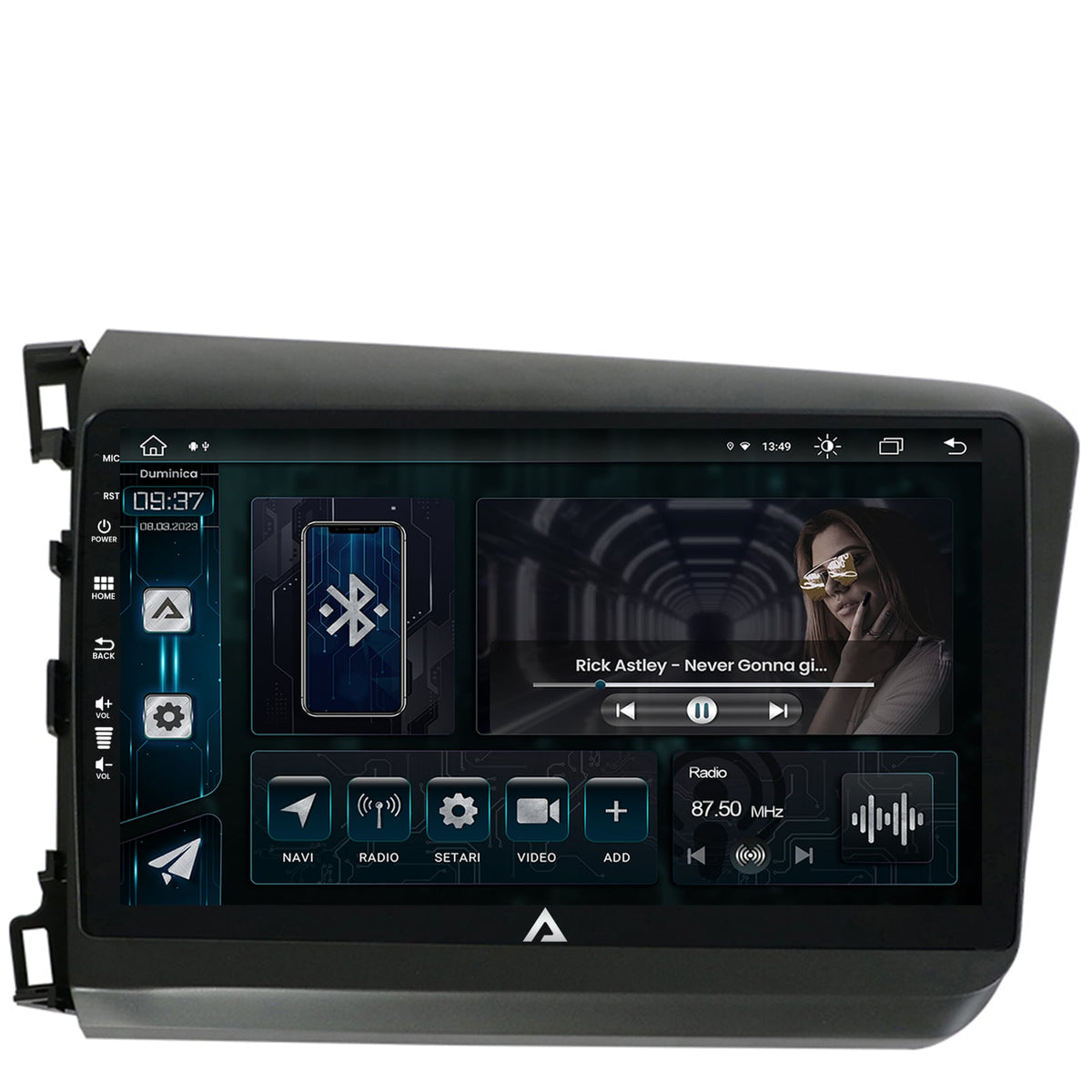 Navigatie Honda Civic (2012-2015), Android, Z-Octacore / 8GB RAM + 256GB ROM, 9 Inch - AD-BGZ9008+AD-BGRKIT007