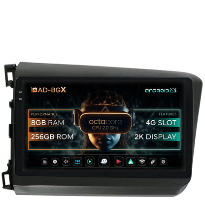 Navigatie Honda Civic (2012-2015), Android, X-Octacore / 8GB RAM + 256GB ROM, 9.5 Inch - AD-BGX9008+AD-BGRKIT007