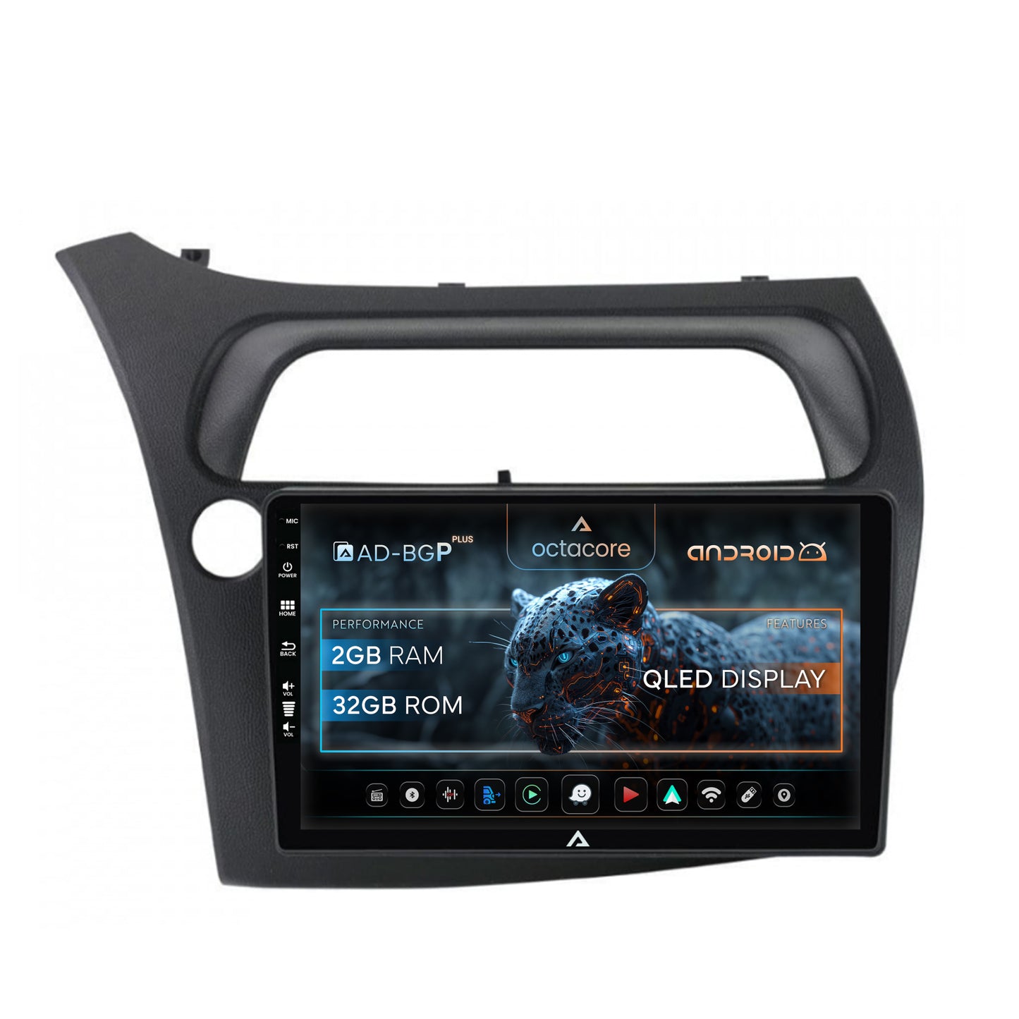 Navigatie Honda Civic Hatchback (2006-2011), Android, P-Octacore / 2GB RAM + 32GB ROM, 9 Inch - AD-BGP9002+AD-BGRKIT020