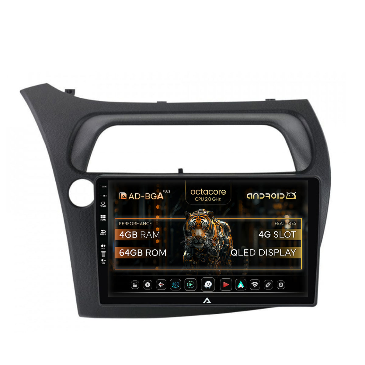 Navigatie Honda Civic Hatchback (2006-2011), Android, A-Octacore / 4GB RAM + 64GB ROM, 9 Inch - AD-BGA9004+AD-BGRKIT020