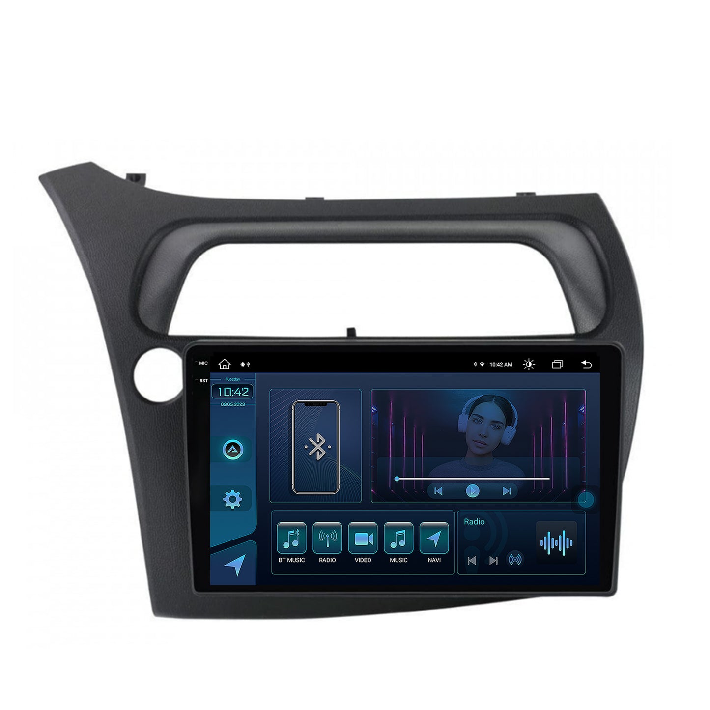 Navigatie Honda Civic Hatchback (2006-2011), Android, X-Octacore / 8GB RAM + 256GB ROM, 9.5 Inch - AD-BGX9008+AD-BGRKIT020