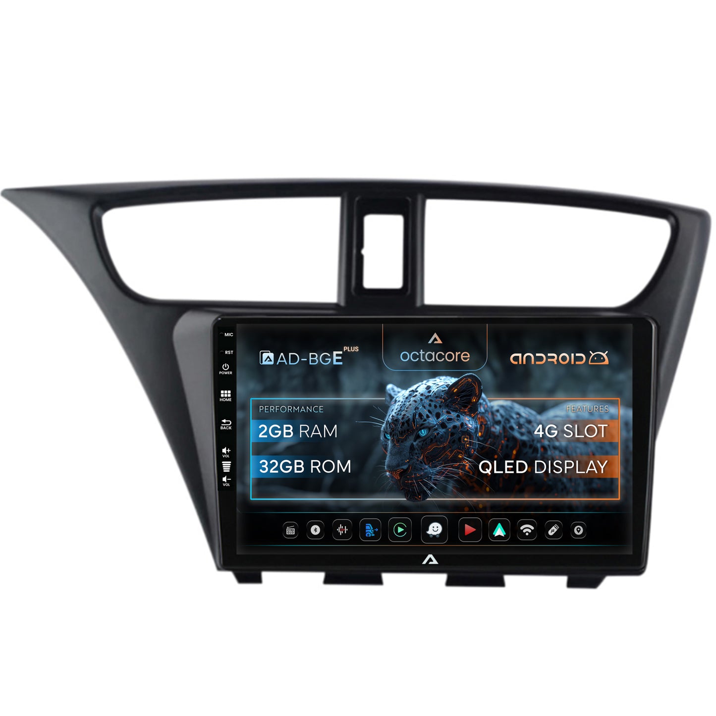 Navigatie Honda Civic Hatchback (2012-2015), Android, E-Octacore / 2GB RAM + 32GB ROM, 9 Inch - AD-BGE9002+AD-BGRKIT019