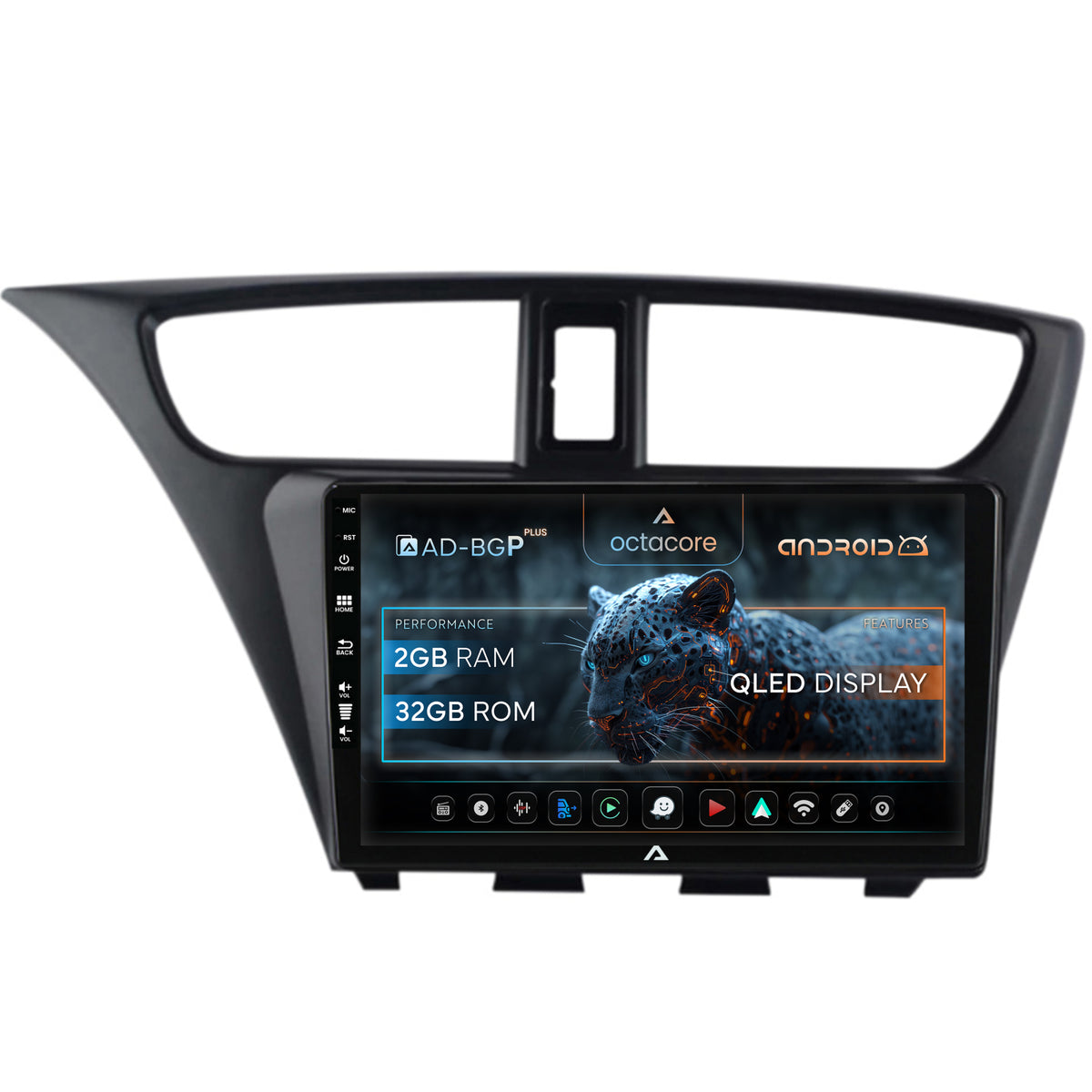 Navigatie Honda Civic Hatchback (2012-2015), Android, P-Octacore / 2GB RAM + 32GB ROM, 9 Inch - AD-BGP9002+AD-BGRKIT019