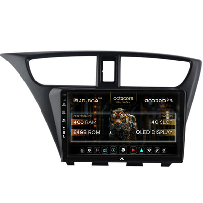 Navigatie Honda Civic Hatchback (2012-2015), Android, A-Octacore / 4GB RAM + 64GB ROM, 9 Inch - AD-BGA9004+AD-BGRKIT019