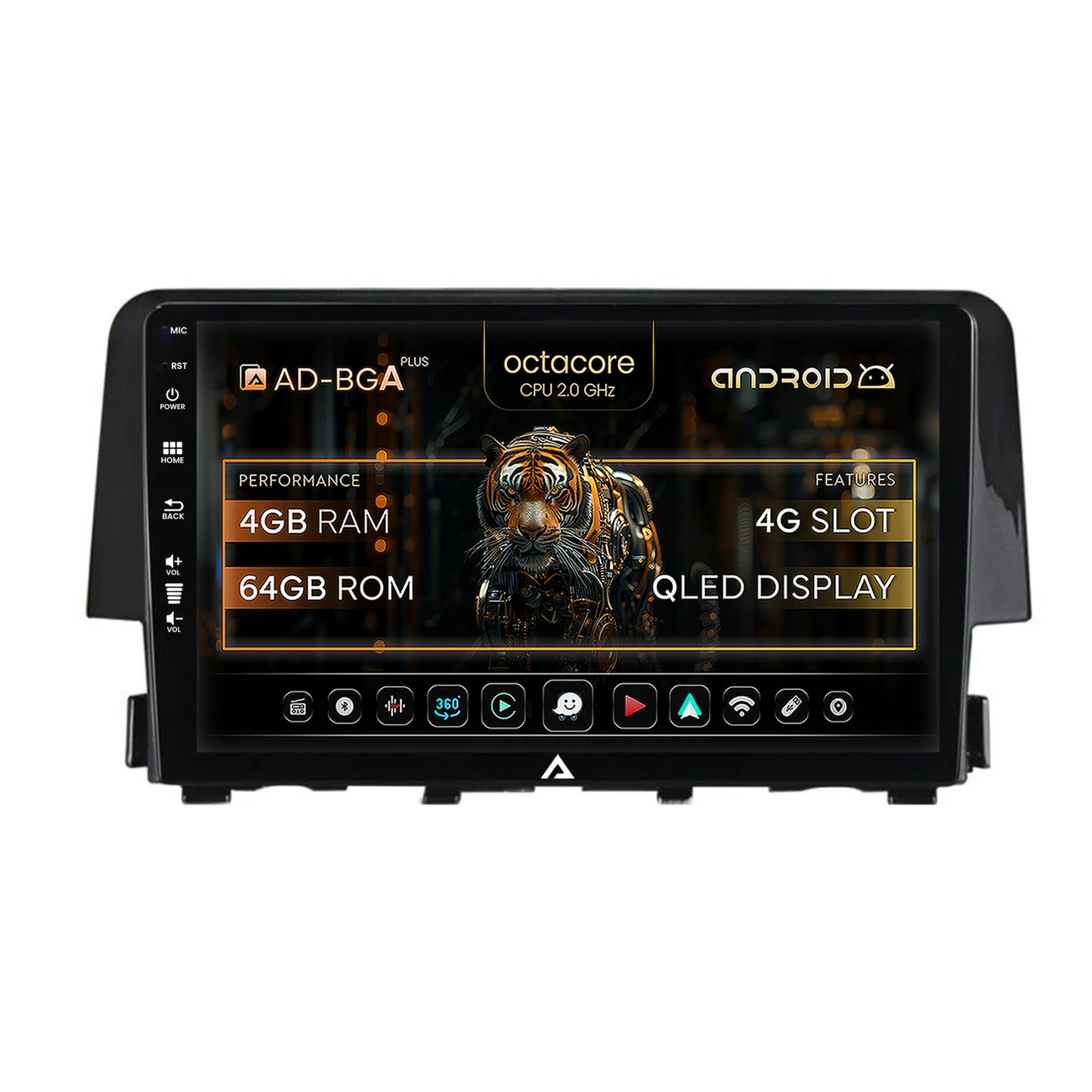 Navigatie Honda Civic X / Sedan (2015-2021), Android, A-Octacore / 4GB RAM + 64GB ROM, 9 Inch - AD-BGA9004+AD-BGRKIT004