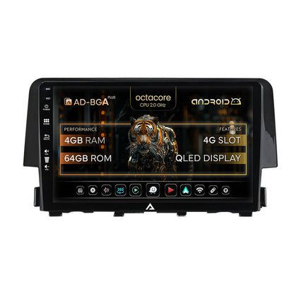 Navigatie Honda Civic X / Sedan (2015-2021), Android, A-Octacore / 4GB RAM + 64GB ROM, 9 Inch - AD-BGA9004+AD-BGRKIT004
