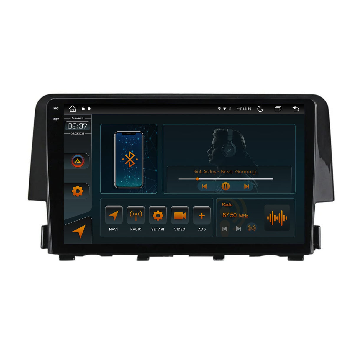 Navigatie Honda Civic X / Sedan (2015-2021), Android, V-Octacore / 4GB RAM + 64GB ROM, 9.5 Inch - AD-BGV9004+AD-BGRKIT004