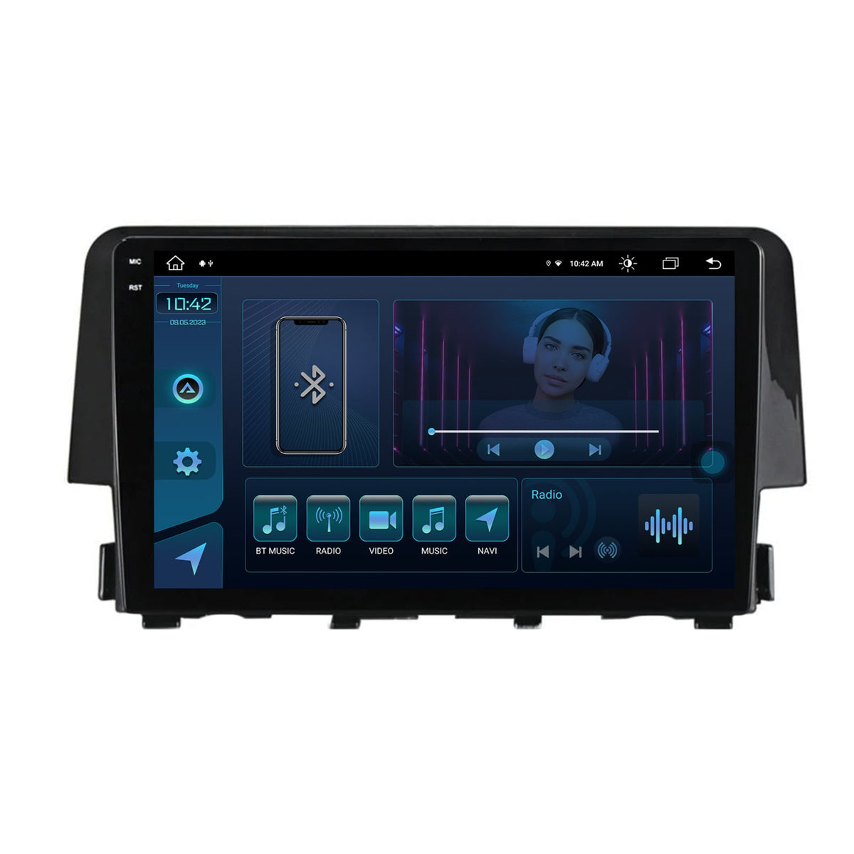 Navigatie Honda Civic X / Sedan (2015-2021), Android, X-Octacore / 8GB RAM + 256GB ROM, 9.5 Inch - AD-BGX9008+AD-BGRKIT004