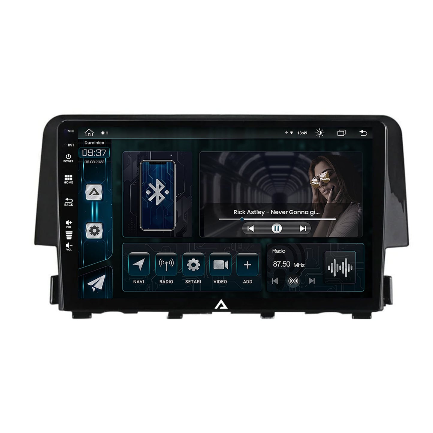 Navigatie Honda Civic X / Sedan (2015-2021), Android, Z-Octacore / 8GB RAM + 256GB ROM, 9 Inch - AD-BGZ9008+AD-BGRKIT004