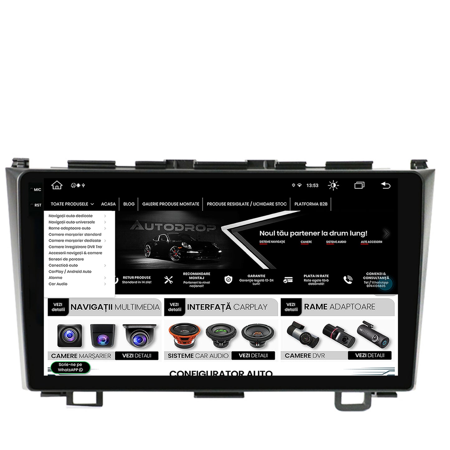 Navigatie Honda CRV (2006-2012), Android, X-Octacore / 8GB RAM + 256GB ROM, 9.5 Inch - AD-BGX9008+AD-BGRKIT006