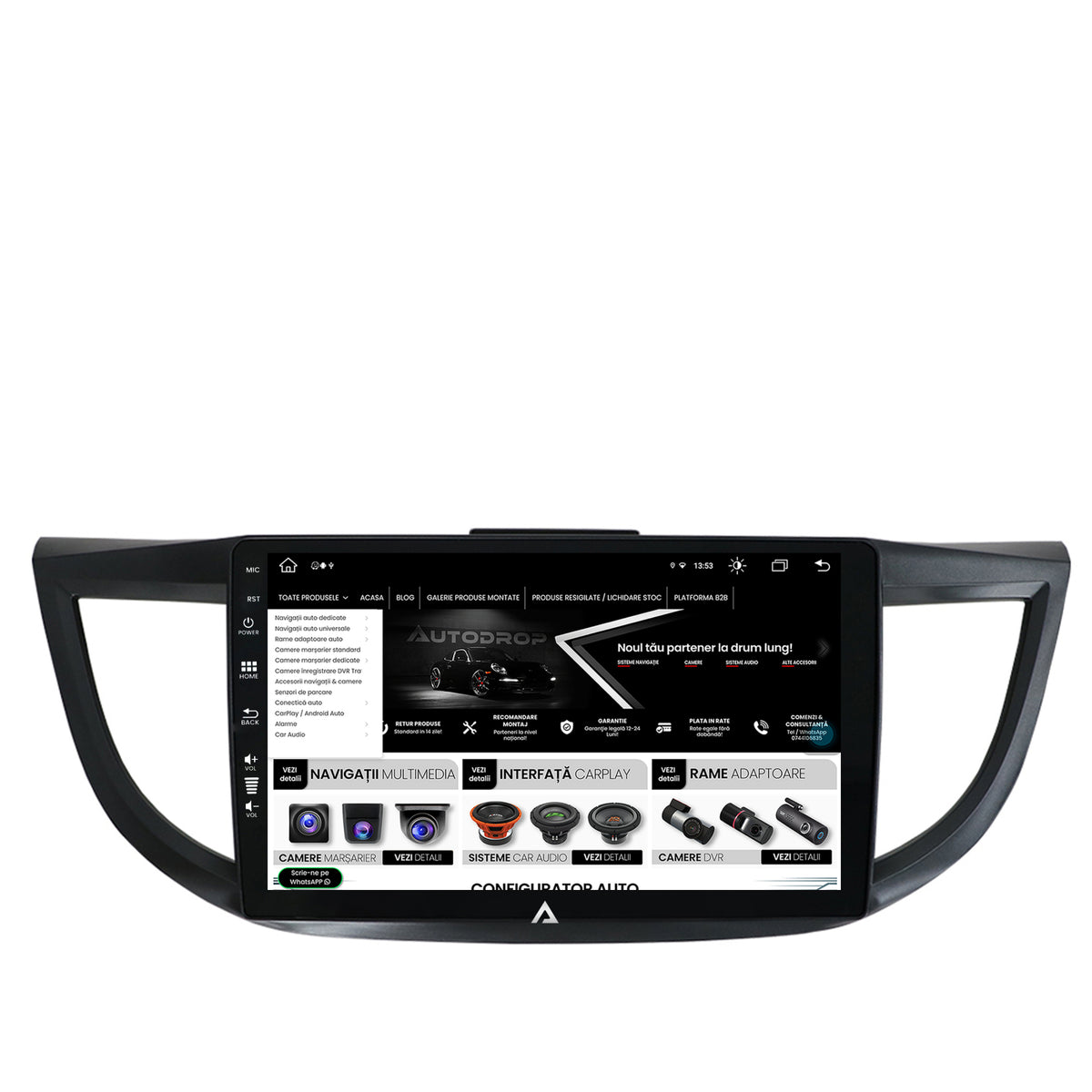Navigatie Honda CRV (2011-2016), Android, Z-Octacore / 8GB RAM + 256GB ROM, 9 Inch - AD-BGZ9008+AD-BGRKIT003