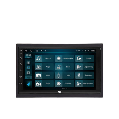 Navigatie HUB64 2DIN Universal, 4GB RAM, Android, Quadcore, DSP, GPS, Wi-FI, Carplay, Android Auto, USB, Bluetooth, Waze, Touchscreen, 7 inch