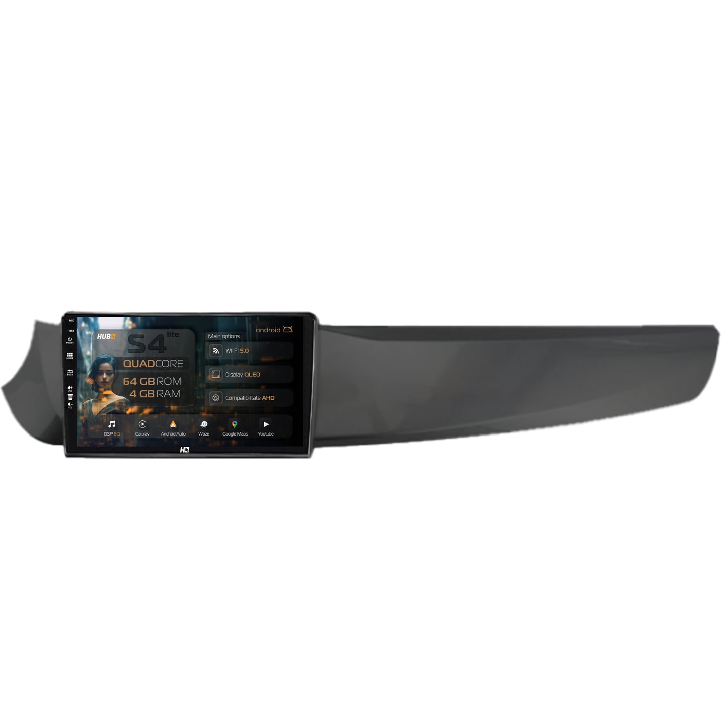 Navigatie HUB64 Alfa Romeo Giulietta (2010-2014), 4GB RAM, Android, GPS, Wi-FI, Carplay, Android Auto, USB, Bluetooth, Radio, Waze, Touchscreen, 9 inch
