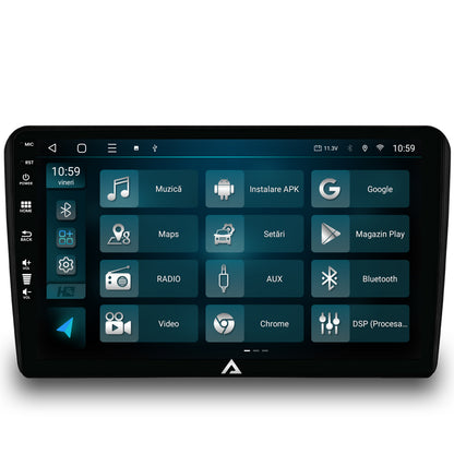 Navigatie HUB64 Audi A3, 6GB RAM, Android, Octacore, Slot Sim 4G, DSP, GPS, Wi-FI, Carplay, Android Auto, USB, Bluetooth, Waze, Touchscreen, 9 Inch