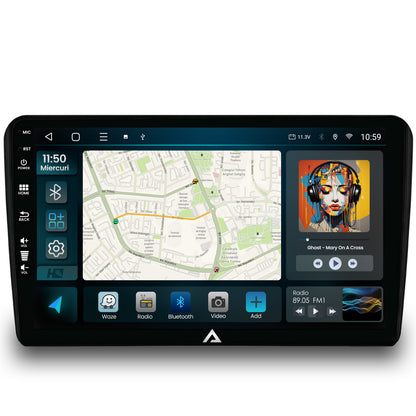 Navigatie HUB64 Audi A3, 6GB RAM, Android, Octacore, Slot Sim 4G, DSP, GPS, Wi-FI, Carplay, Android Auto, USB, Bluetooth, Waze, Touchscreen, 9 Inch