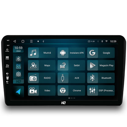 Navigatie HUB64 Audi A3/ S3/ RS3, 4GB RAM, Android, Octacore, Slot Sim 4G, DSP, GPS, Wi-FI, Carplay, Android Auto, USB, Bluetooth, Waze, Touchscreen, 9 inch