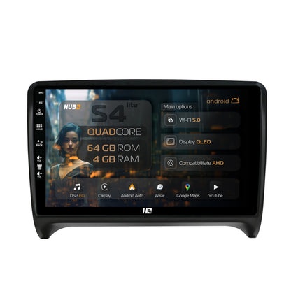 Navigatie HUB64 Audi TT, 4GB RAM, Android, Quadcore, DSP, GPS, Wi-FI, Carplay, Android Auto, USB, Bluetooth, Waze, Touchscreen, 9 inch